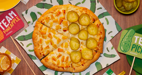 FREE PINEAPPLE. PICKLE. PIZZA from DiGiorno