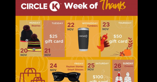 Win Gifts with Circle K’s Week of Thanks Promotion!